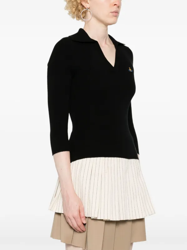 Vivienne Westwood Orb-embroidered Top | Black | FARFETCH GE