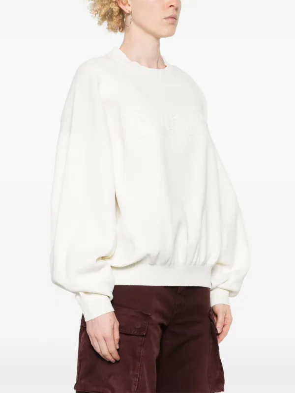 Alexander Wang logo-embroidered Ribbed Sweater | White | FARFETCH
