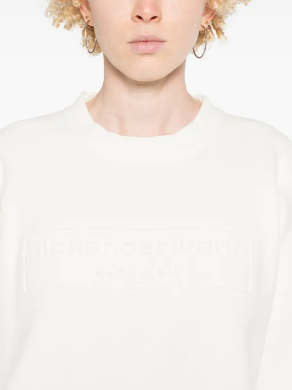 Alexander Wang logo-embroidered Ribbed Sweater | White | FARFETCH