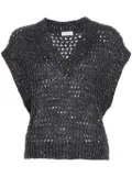 Brunello Cucinelli Rustic Dazzling Net sweater - Blue