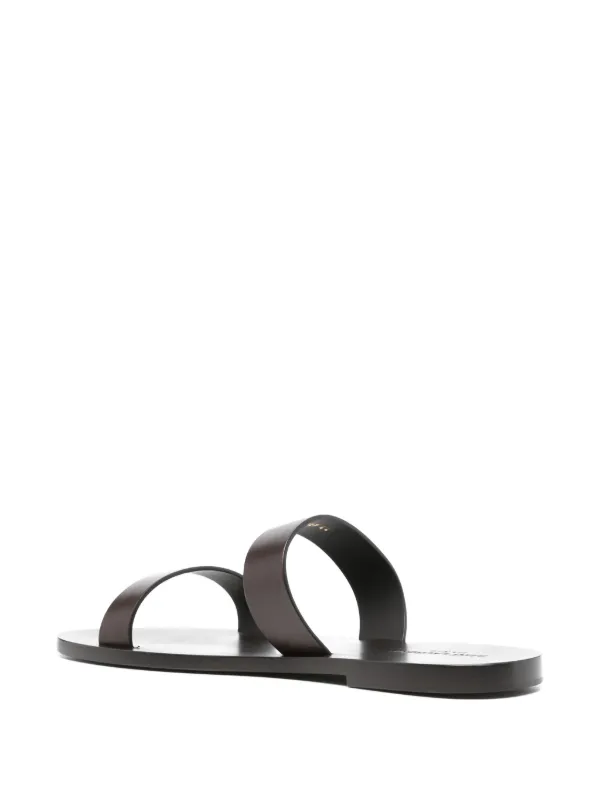 【関税・送料込み】SAINT LAURENT SANDALS Saint Laurent slip-on Leather Sandals | Brown | FARFETCH