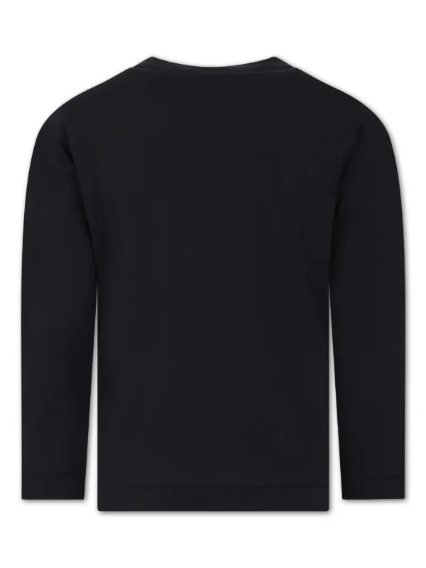 Stone Island Junior T-shirt a Maniche Lunghe Nero FARFETCH IT - Main Image