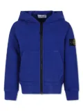 Stone Island Junior Compass-badge cotton hoodie - Blue