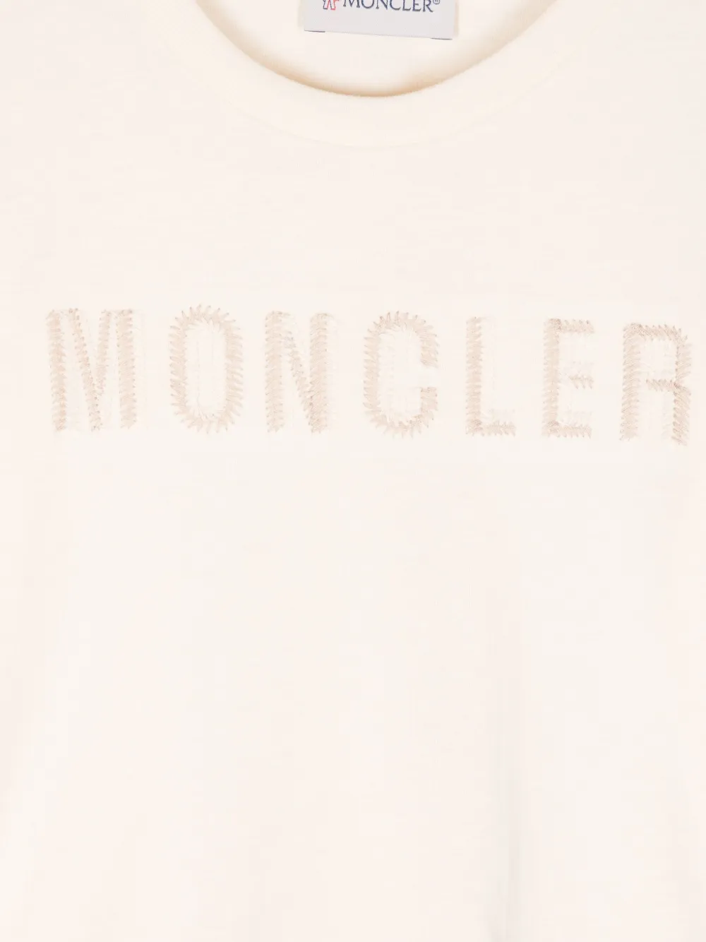 Moncler Enfant T-shirt met geborduurd logo en logo-applicatie Beige