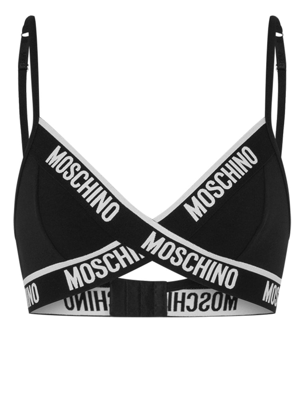 Moschino Reggiseno a Triangolo Con Banda Logo Nero FARFETCH IT