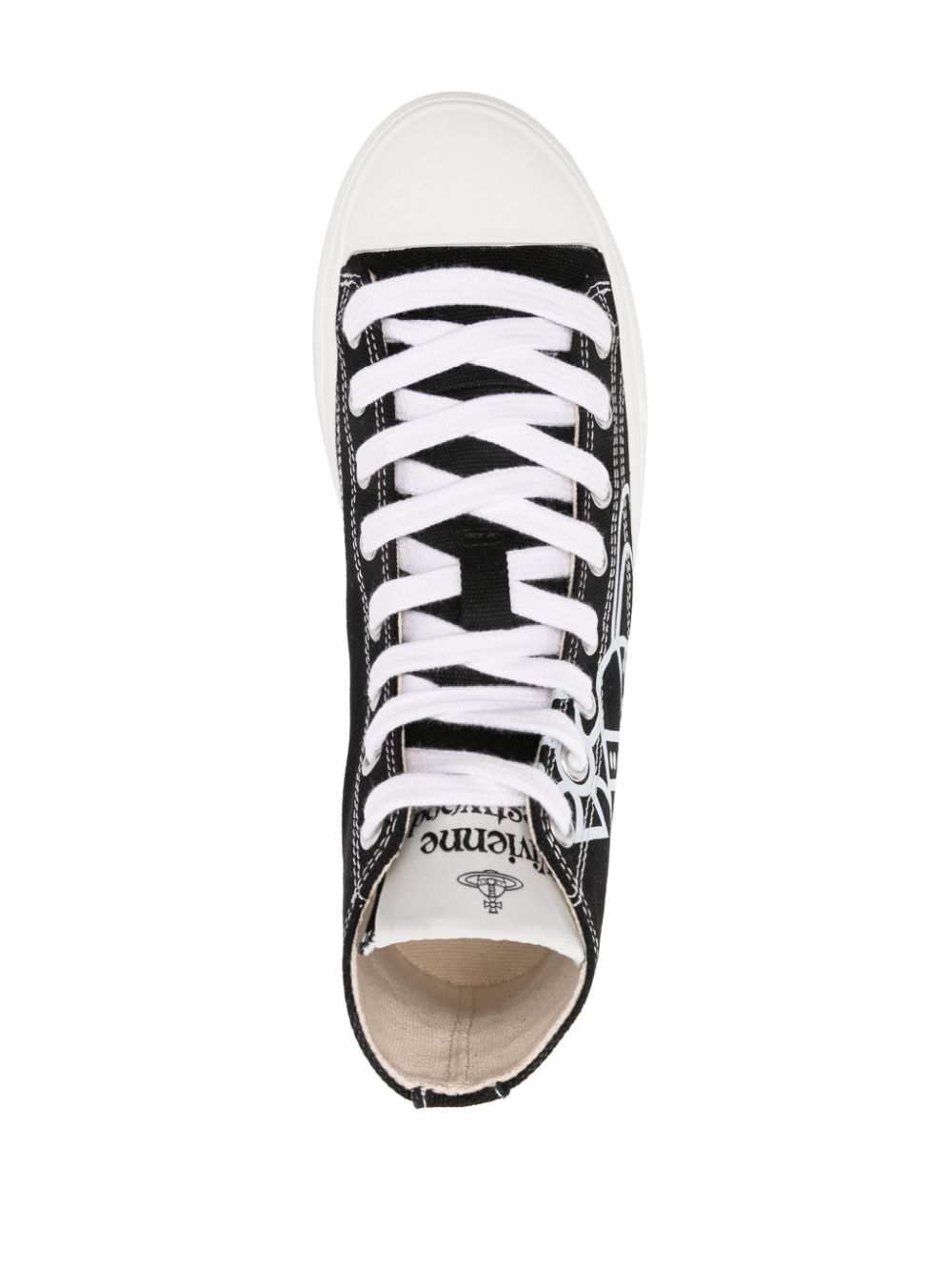 Shop Vivienne Westwood Orb-print Canvas Sneakers In Schwarz