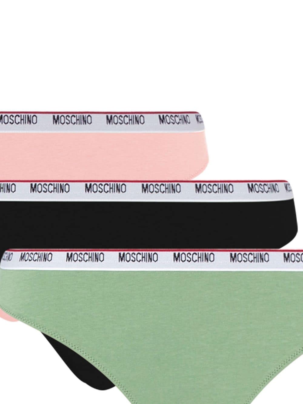 Moschino Drie slips met logoband - Roze