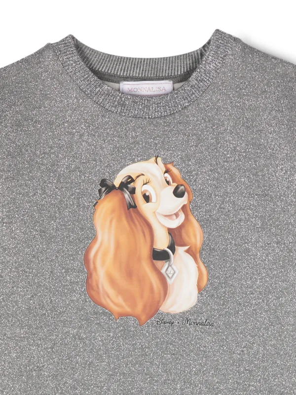 Monnalisa x Disney Lurex Jersey Dress | Grey | FARFETCH