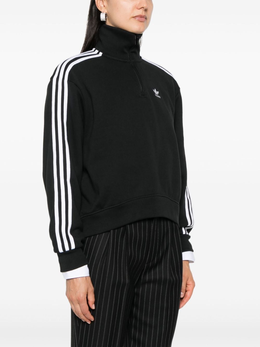 Shop Adidas Originals Adicolor Half-zip Sweatshirt In Black