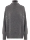 Brunello Cucinelli sequin-embellished roll-neck jumper - Grey