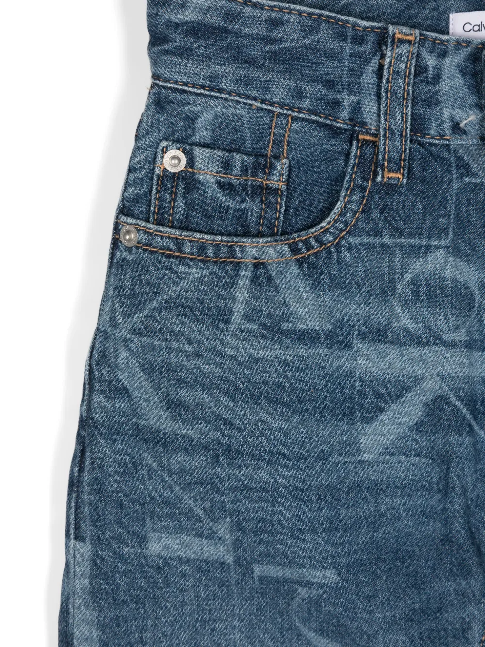 Calvin Klein Kids Mid waist straight jeans Blauw