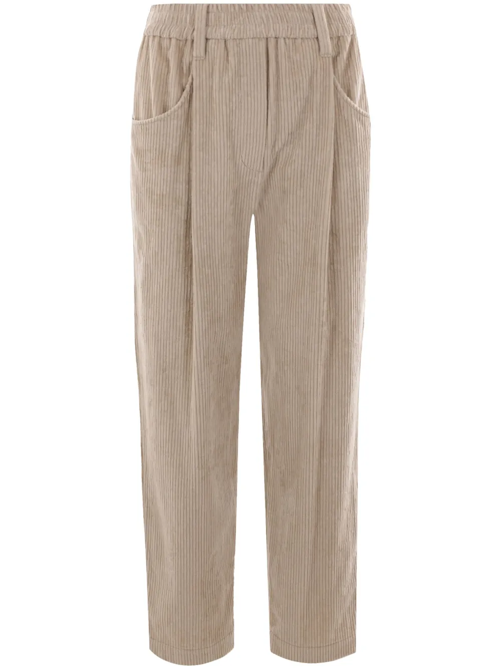 Brunello Cucinelli Straight ribfluwelen broek Beige