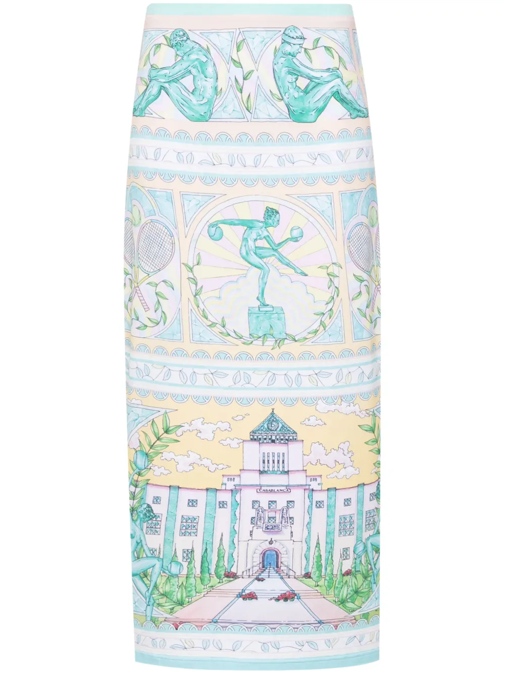 Casablanca Midi-rok met vaasprint Groen