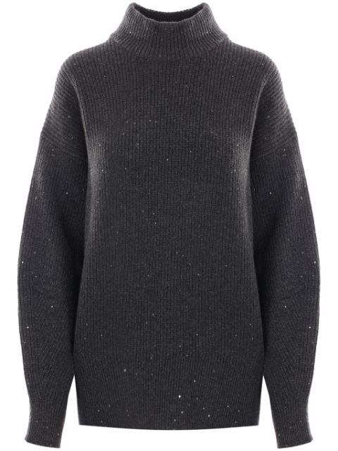 Brunello Cucinelli sequin-embellished high-neck jumper Women