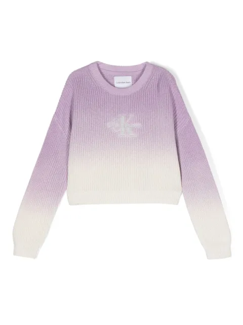 Calvin Klein Kids gradient-effect cotton jumper
