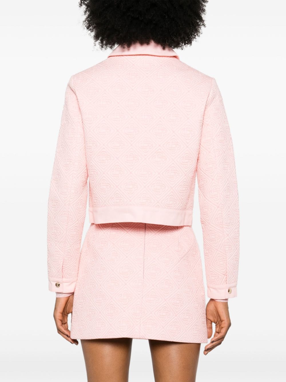 Shop Casablanca Logo-quilted Shirt Jacket In Pink