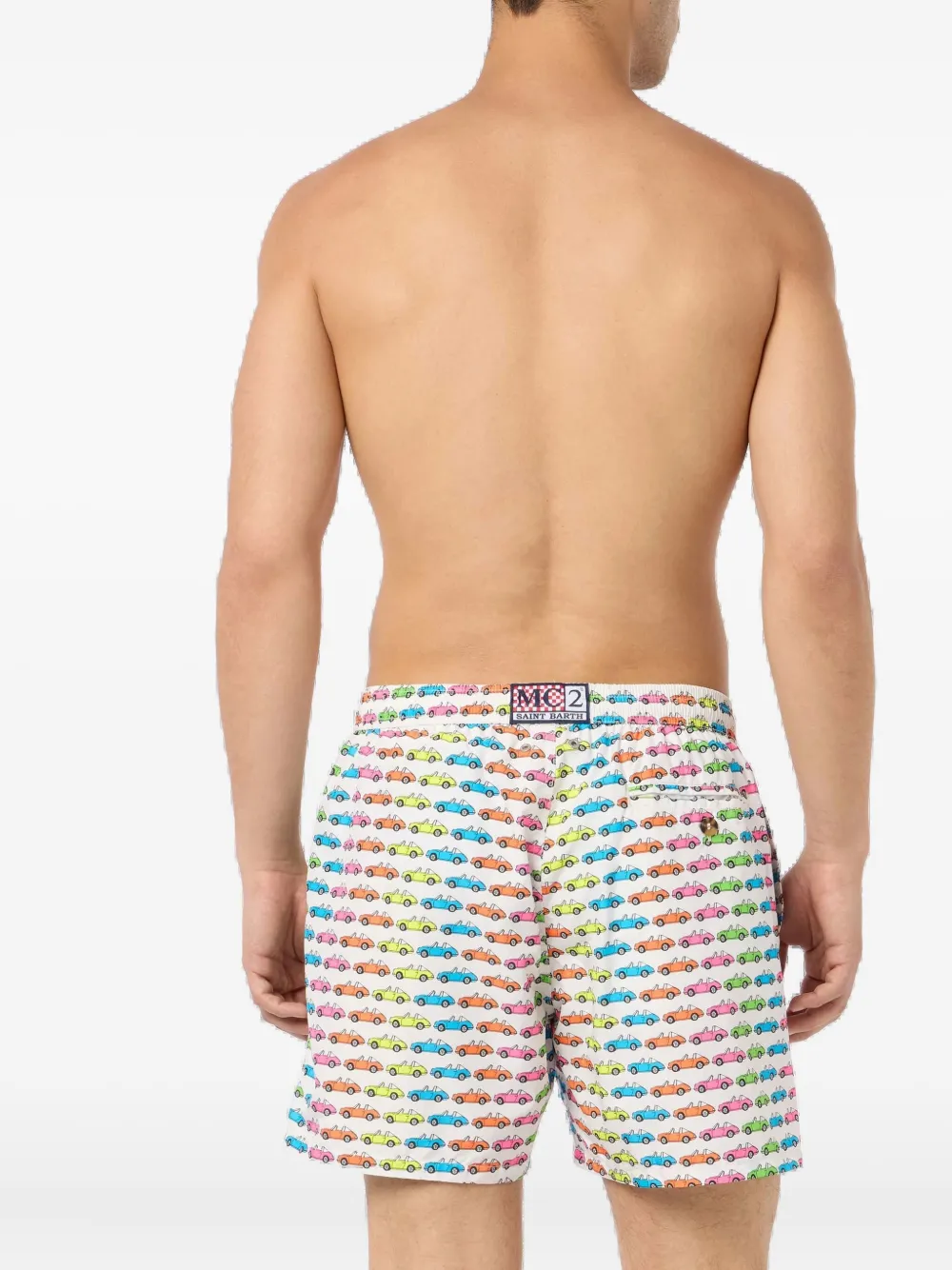 Mc2 Saint Barth Racing-car Print Swim Shorts In Multi