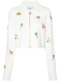 Casablanca Elements En Crayon cropped jacket - White