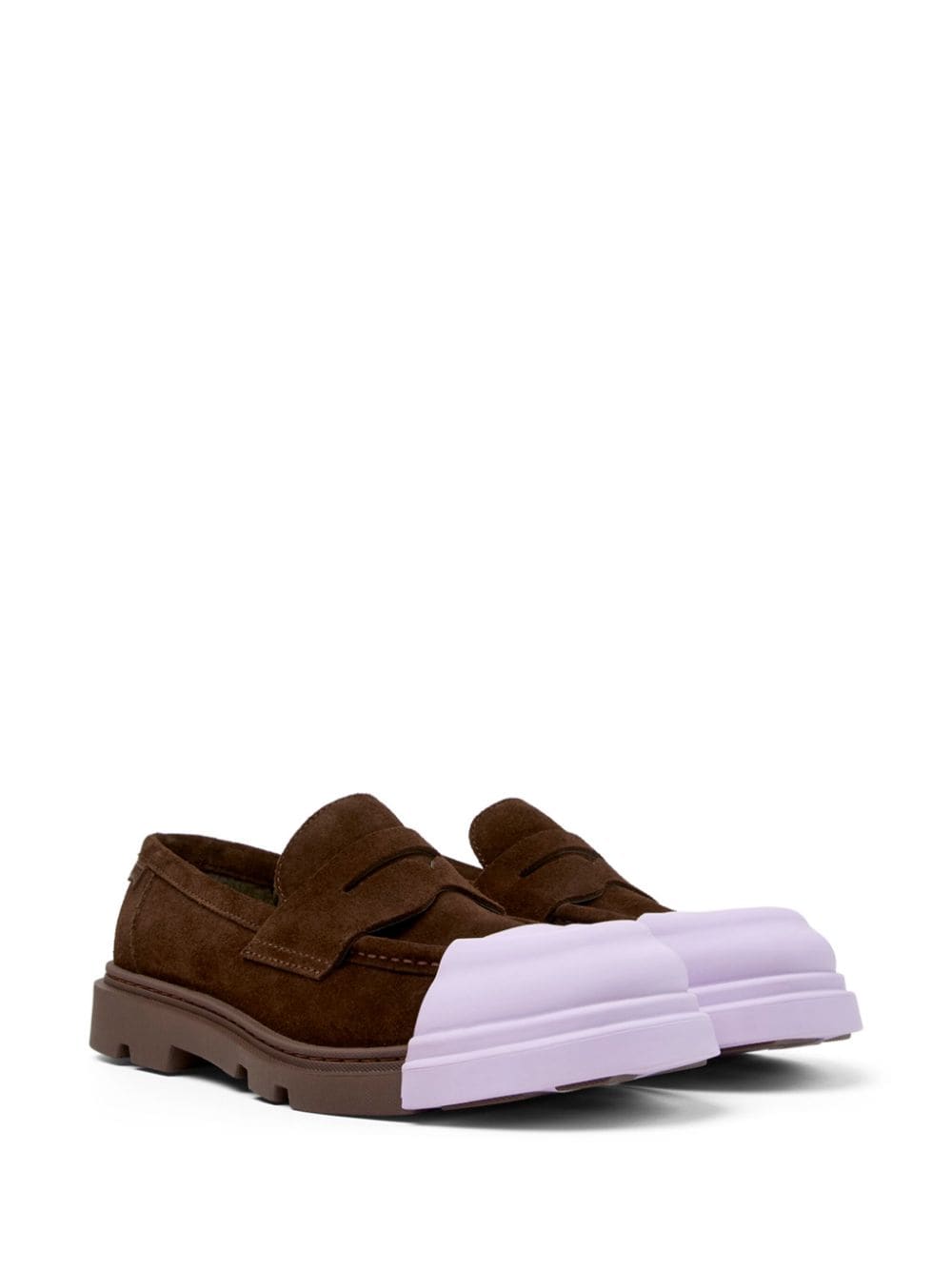 Shop Camper Junction Removable-toecap Suede Loafers In Brown