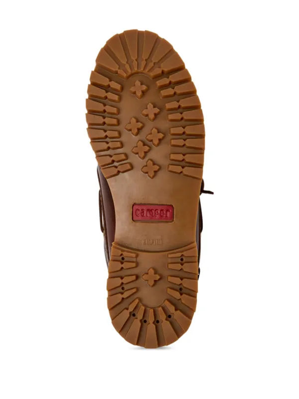 Camper Nautico apron-toe Leather Boat Shoes Brown FARFETCH