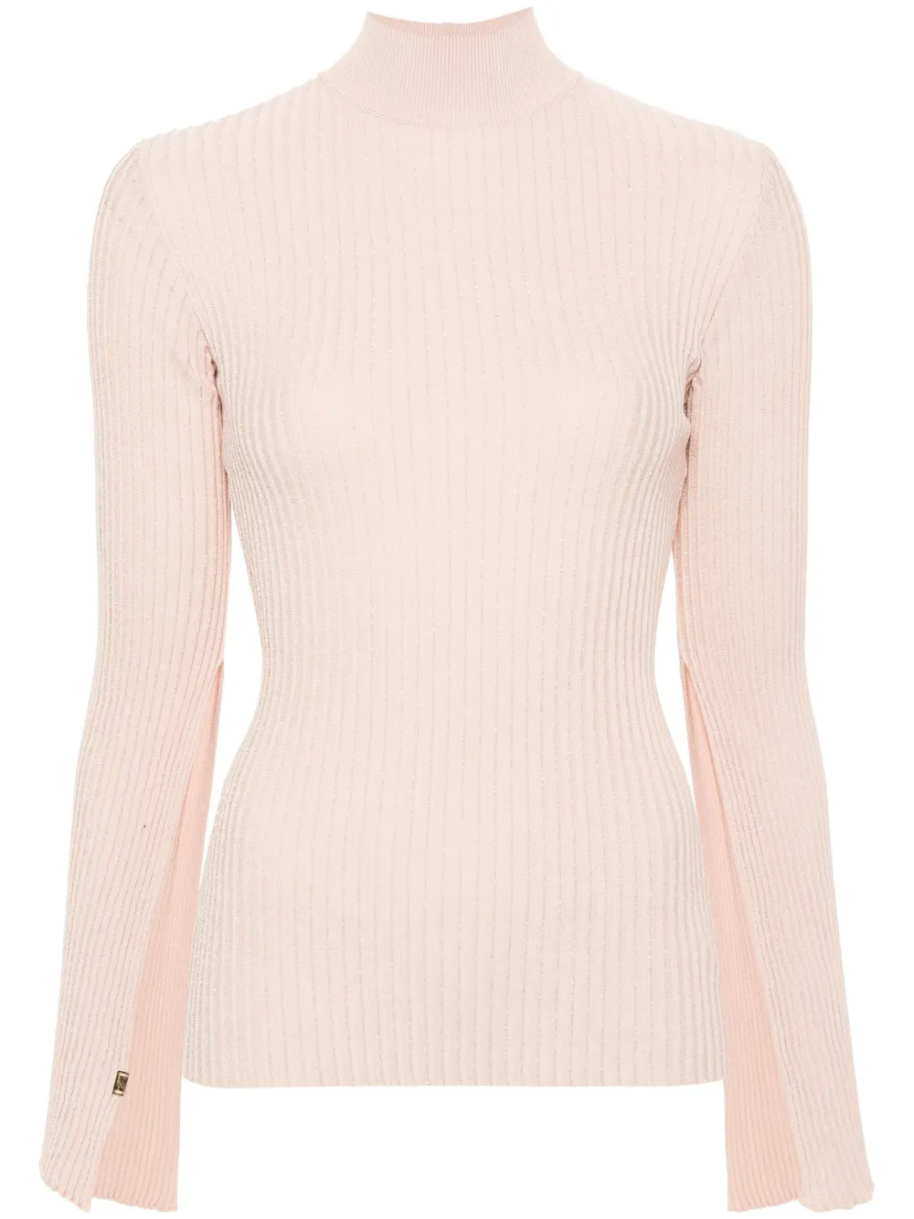 Elisabetta Franchi Fijngeribbelde trui met lurex Roze