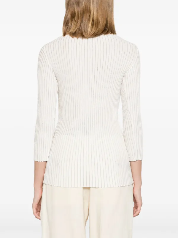 Elisabetta Franchi リブニット セーター | ホワイト | FARFETCH JP