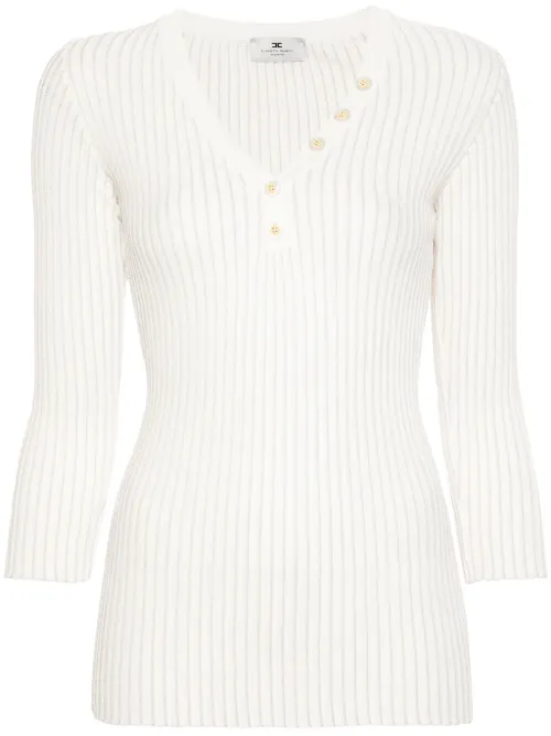 Pull en maille nervurée - Elisabetta Franchi - Modalova