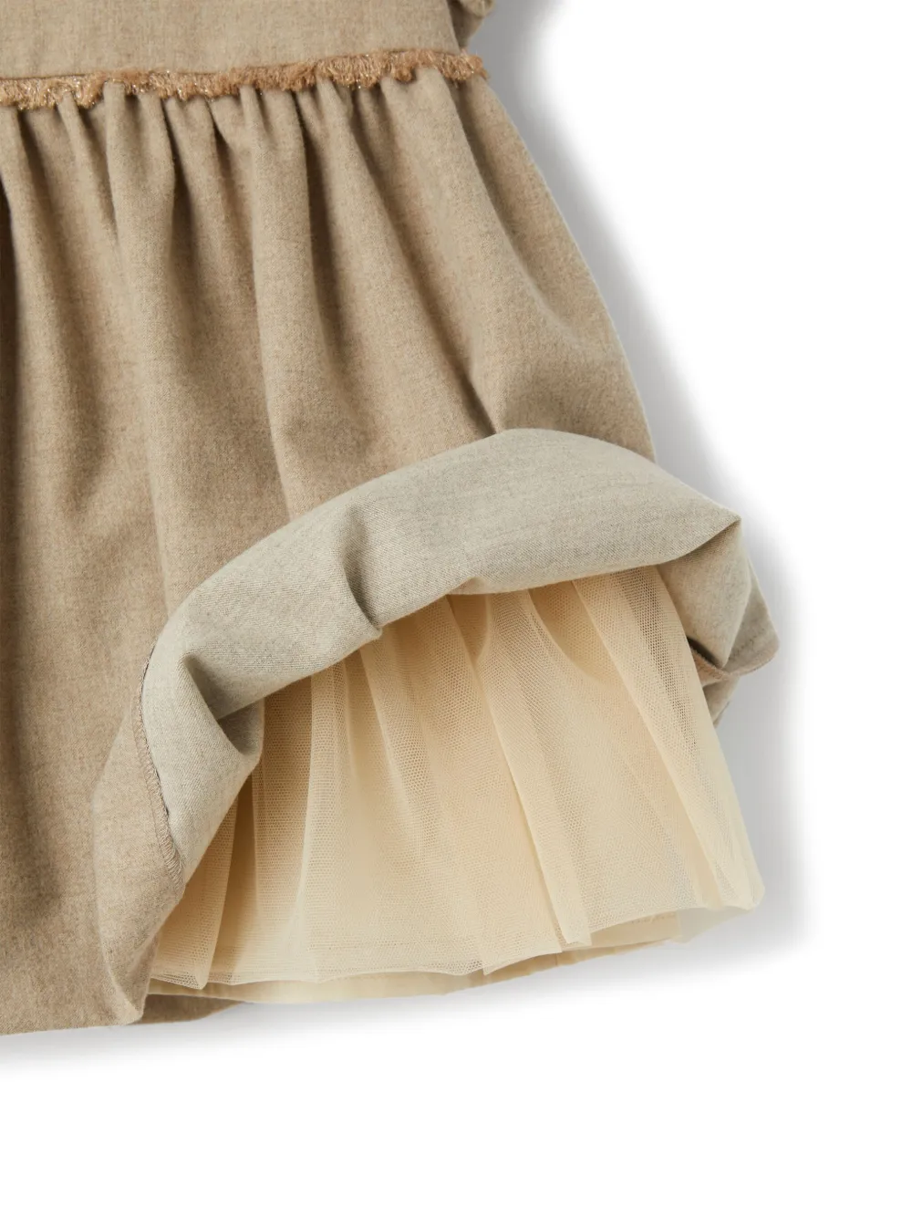 Il Gufo Midi-jurk met glitterdetail Beige