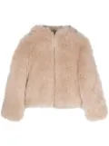 Liska fur-design cashmere hooded jacket - Neutrals