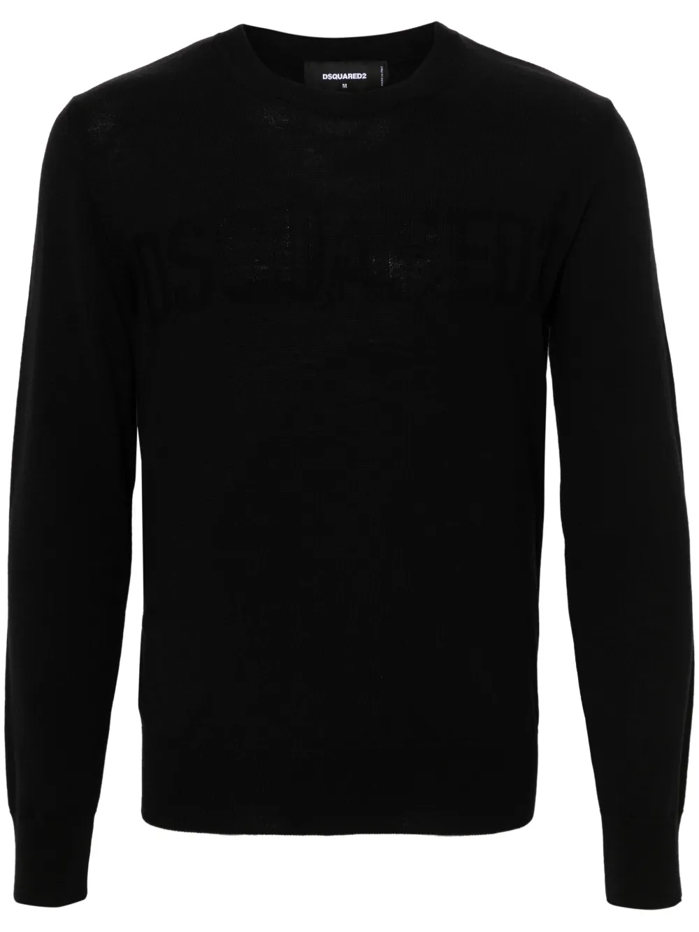 Shop Dsquared2 Logo-jacquard Wool Jumper In Black