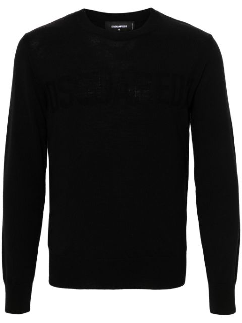 DSQUARED2 logo-jacquard wool jumper Men