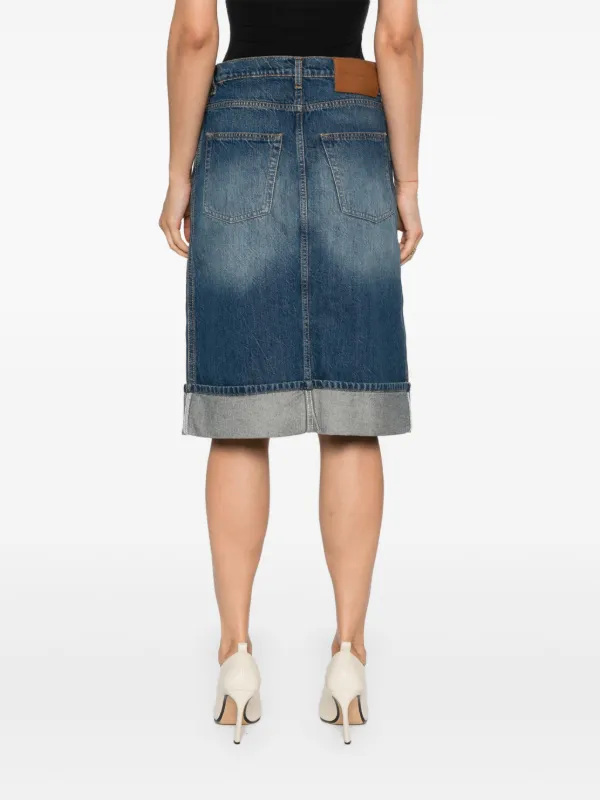 スカート Victoria Beckham Dark blue denim skirt VICTORIA BECKHAM Denim midi skirt | NET-A-PORTER