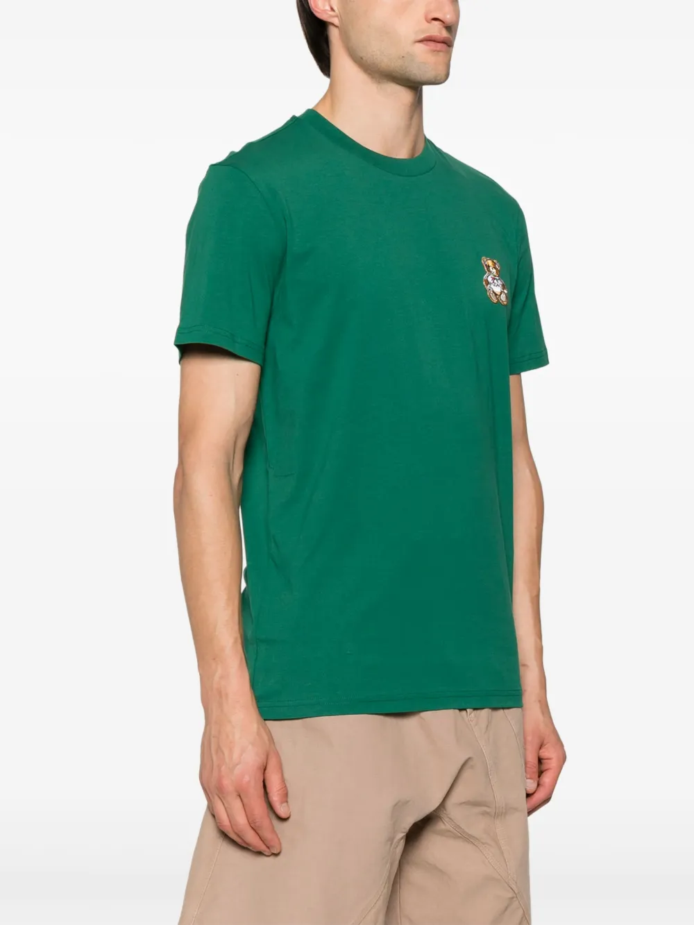 Moschino T-shirt met teddybeerpatch Groen