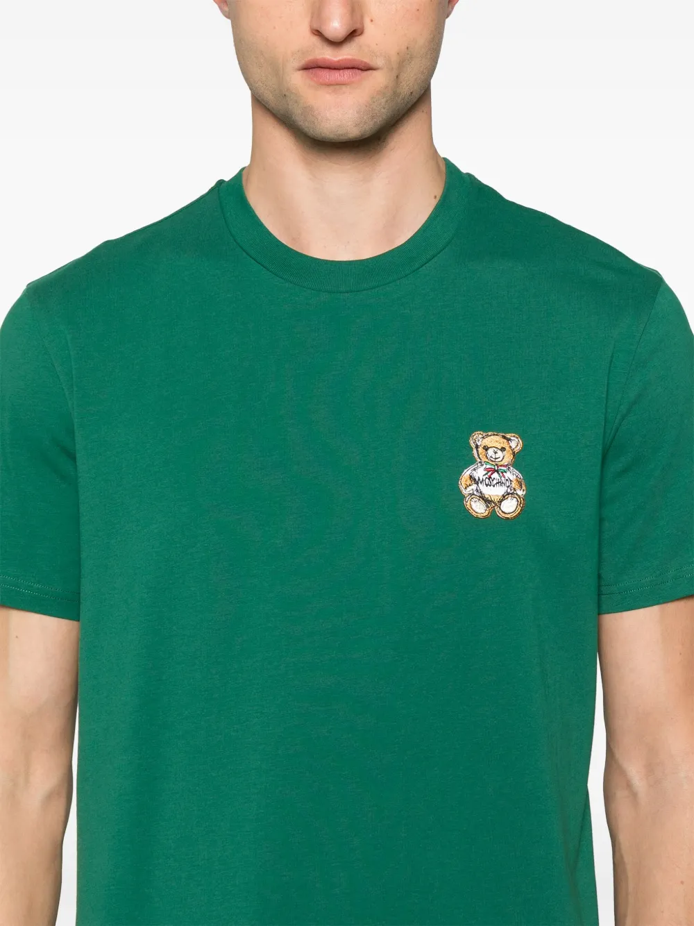 Moschino T-shirt met teddybeerpatch Groen