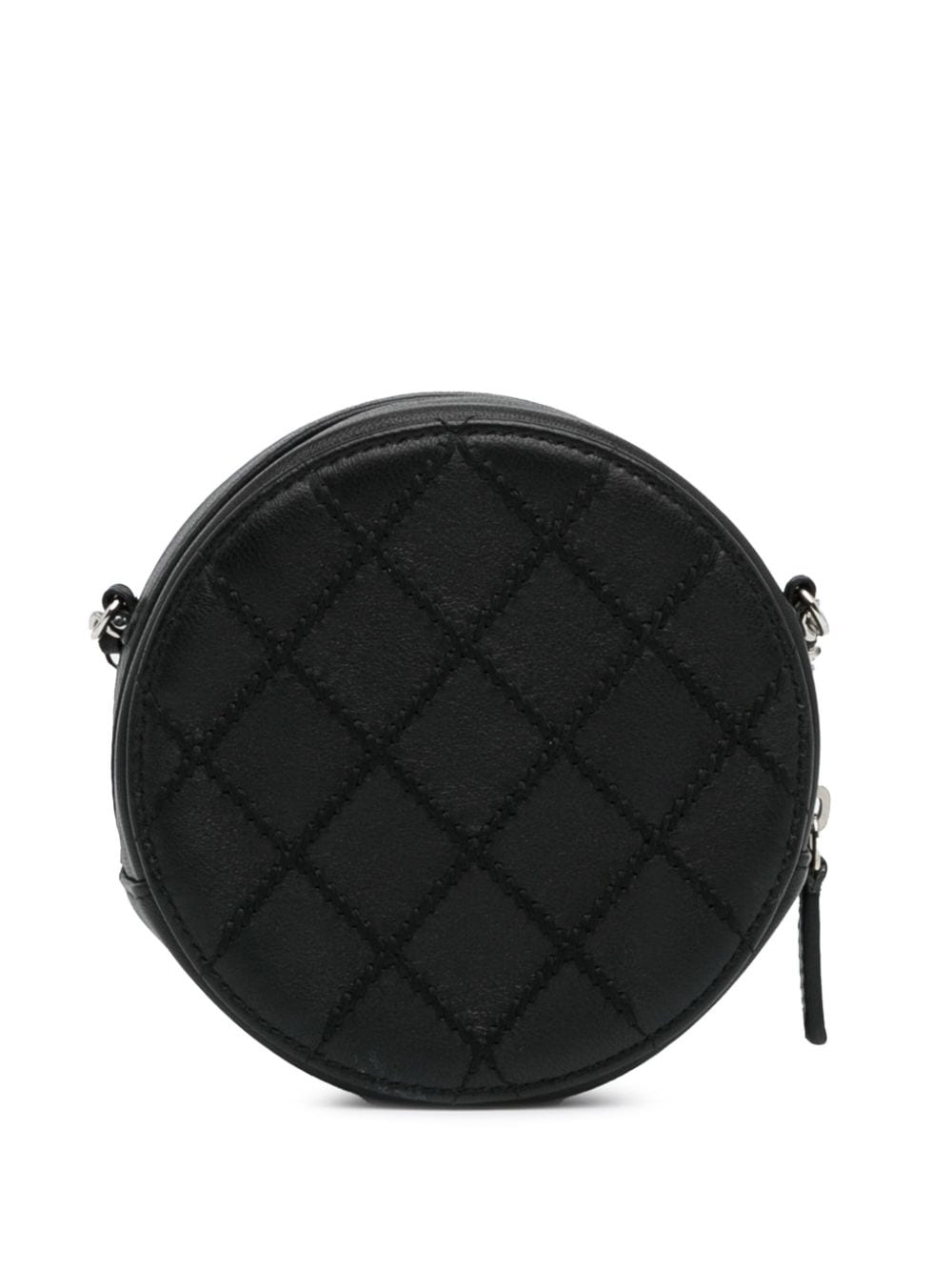 CHANEL Pre-Owned 2019 Gewatteerde lamsleren Ultimate Stitch ronde clutch met ketting crossbodytas - Zwart