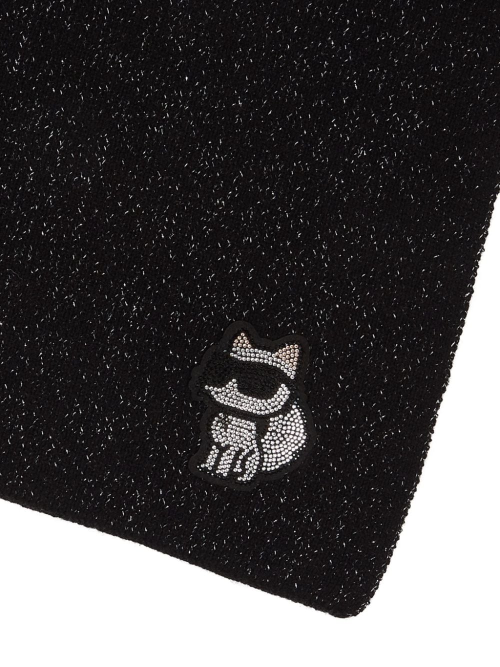 Shop Karl Lagerfeld Ikonic Choupette Lurex Scarf In Black