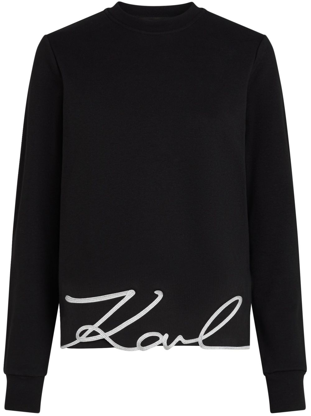 Karl Lagerfeld Signature-hem sweatshirt - Black