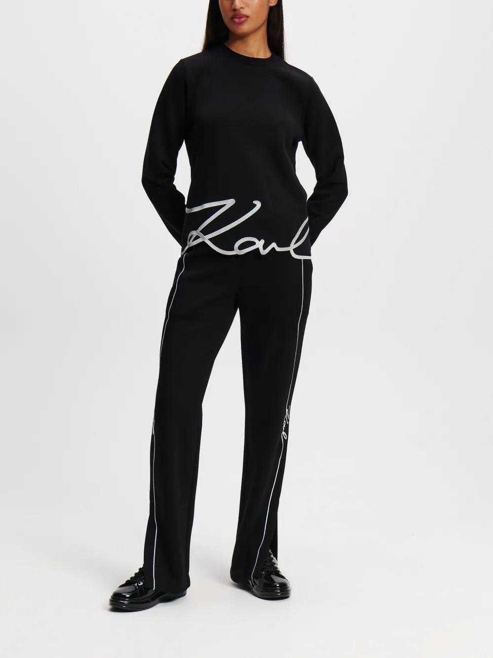 Karl Lagerfeld Sweater met print Zwart