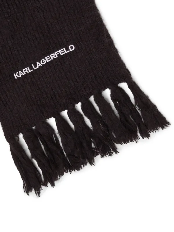 Karl Lagerfeld Essential Knitted Scarf | Black | FARFETCH