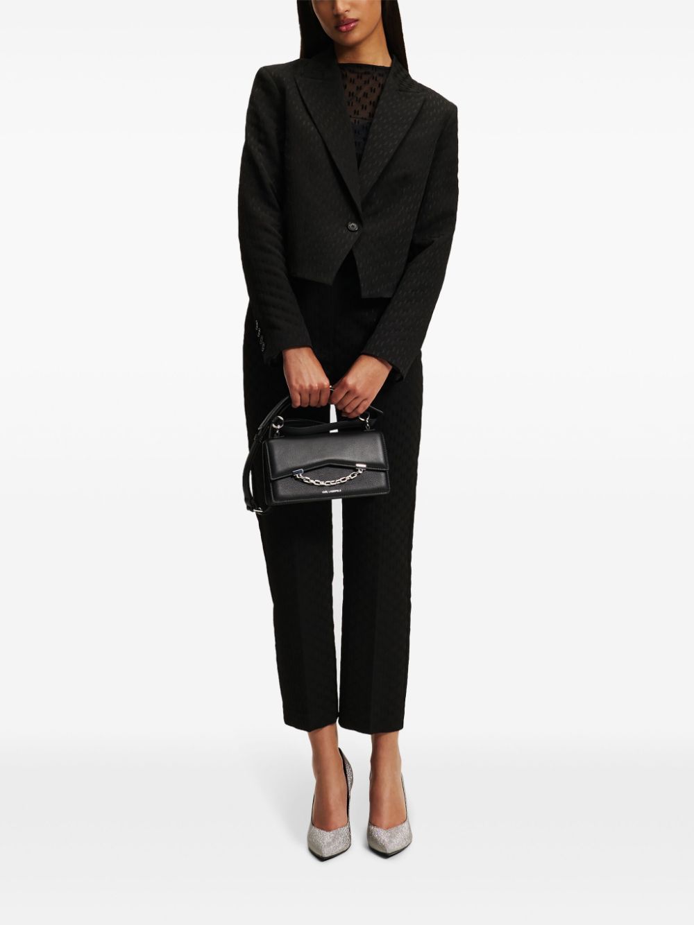 Karl Lagerfeld Pantalon met monogram - Zwart