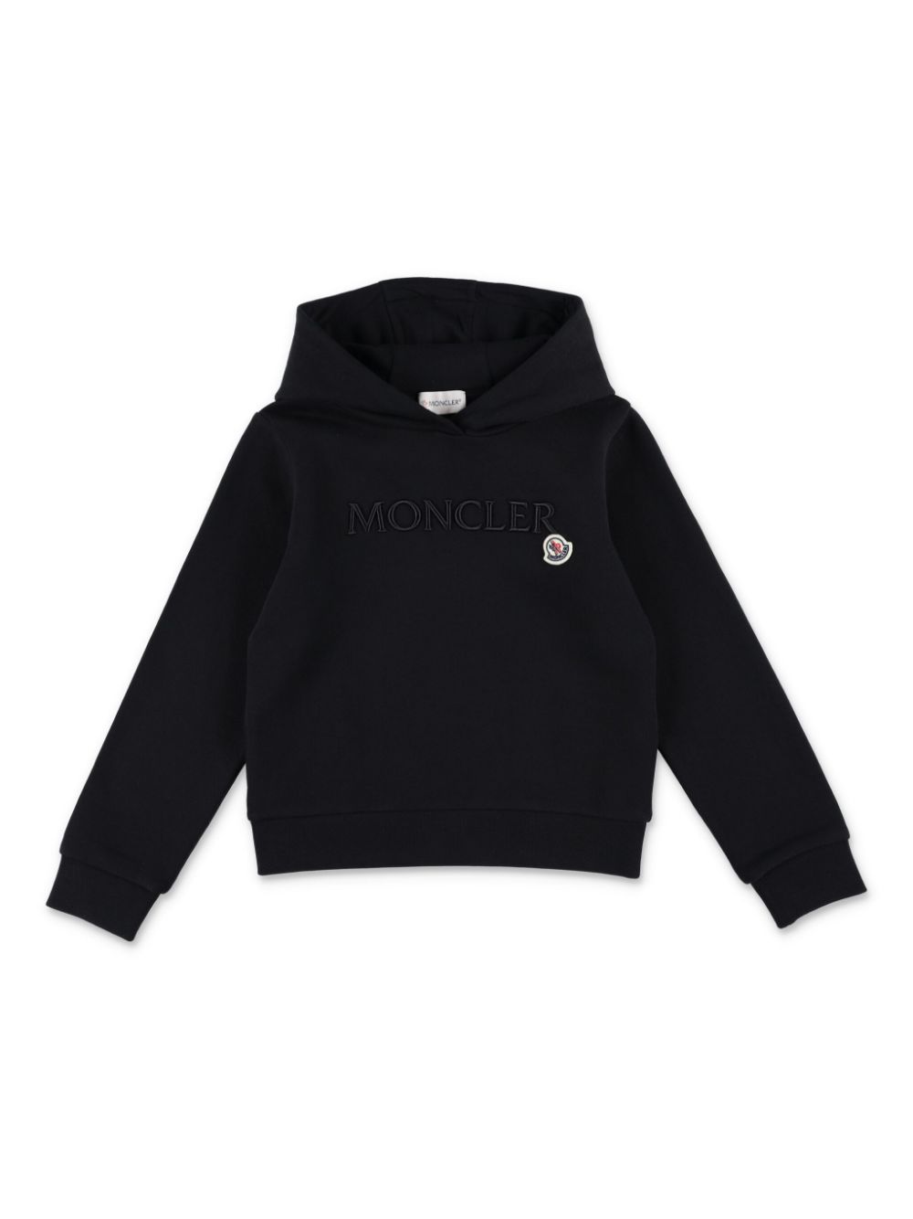 Moncler Enfant logo-embroidered cotton hoodie - Black