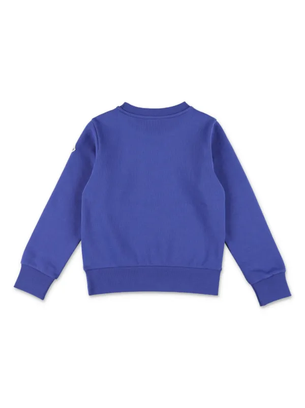 Moncler Enfant logo print Cotton Sweatshirt Blue FARFETCH AO