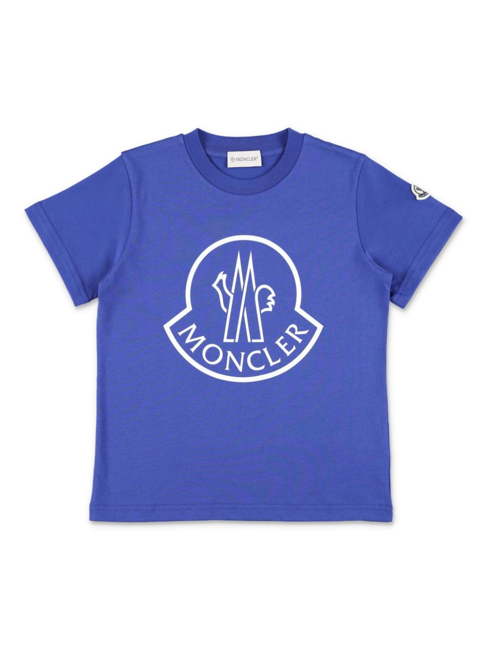 Moncler Enfant Katoenen T-shirt met logoprint Blauw