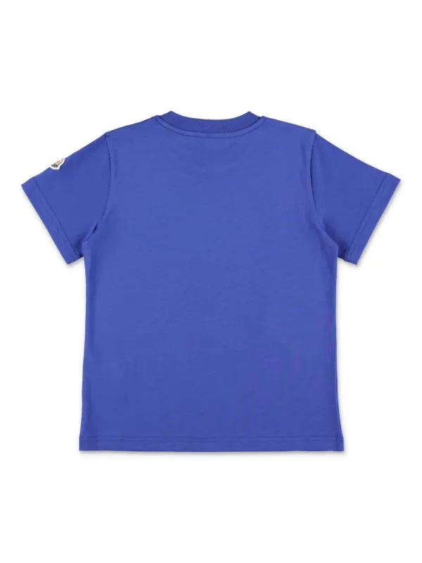 Moncler Enfant logo-print Cotton T-shirt Blue FARFETCH OM