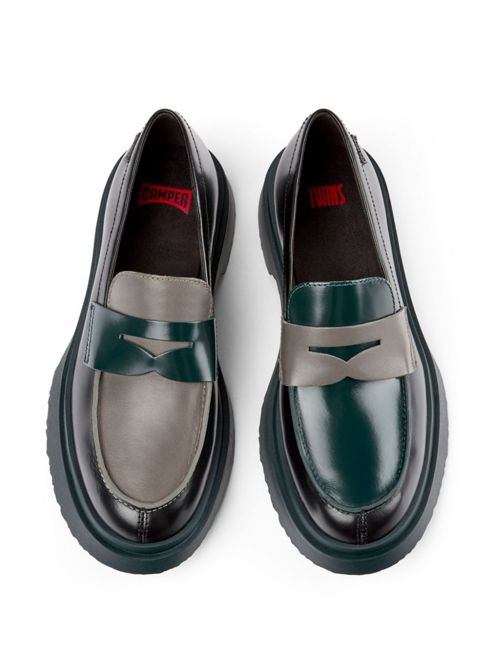 Camper Walden loafers met colourblocking Zwart