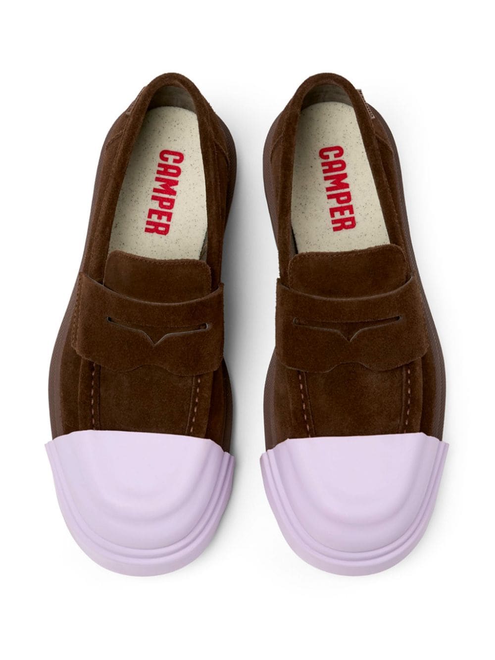 Shop Camper Junction Removable-toecap Suede Loafers In Brown