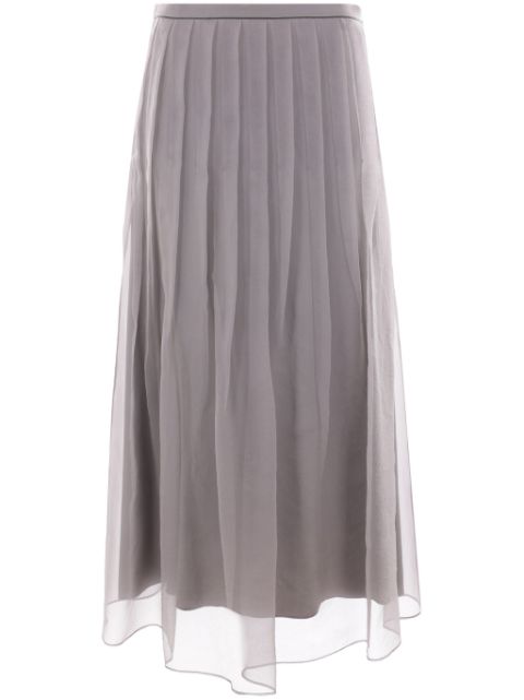 Brunello Cucinelli pleated chiffon midi skirt Women