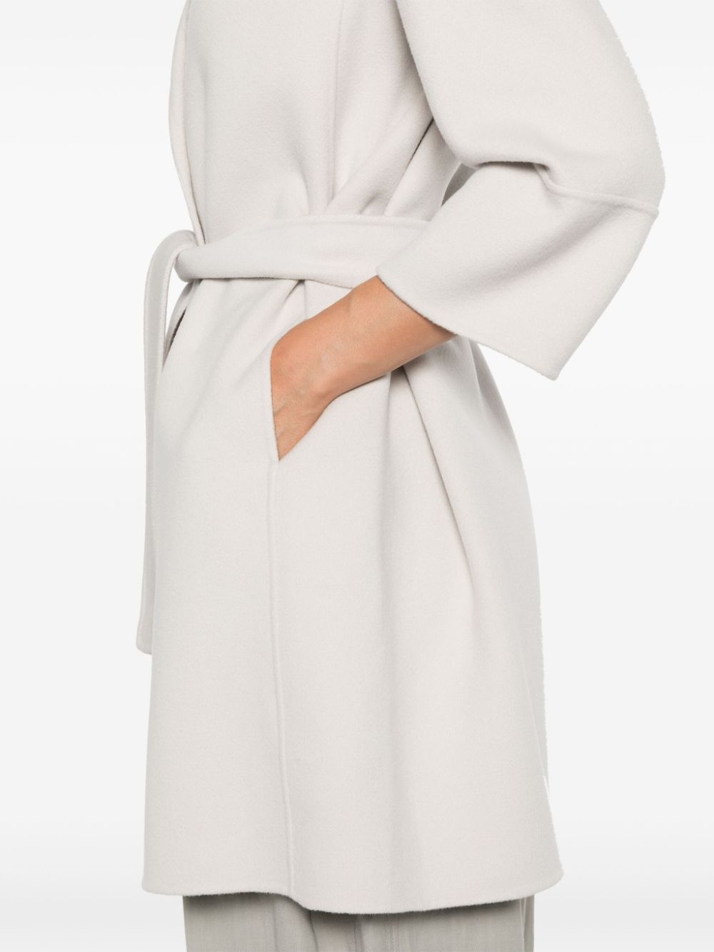 Shop 's Max Mara Belted Wool Coat In Grau