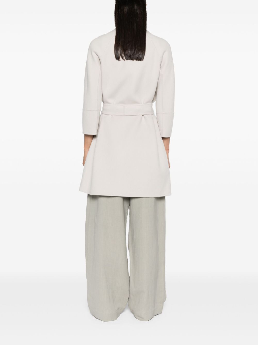 Shop 's Max Mara Belted Wool Coat In Grau