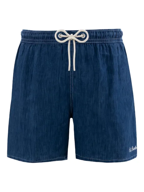 MC2 Saint Barth Gustavia linen-denim swim shorts